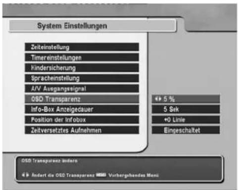 TOPFIELD TF 5000 PVRt - Menütransparenz - 1