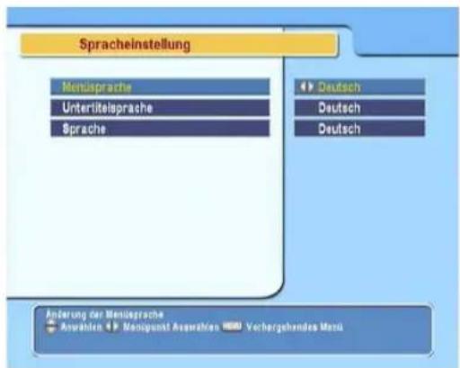 TOPFIELD TF 5000 Fe - Spracheinstellungen - 1