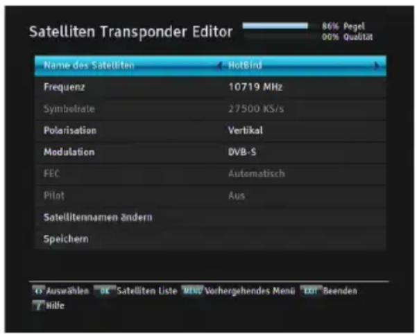 TOPFIELD SRP-2401CI Plus - Bearbeiten der Transponderliste - 1