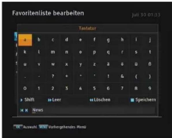 TOPFIELD SRP-2401CI Plus - Die Benutzung der Bildschirmtastatur - 1
