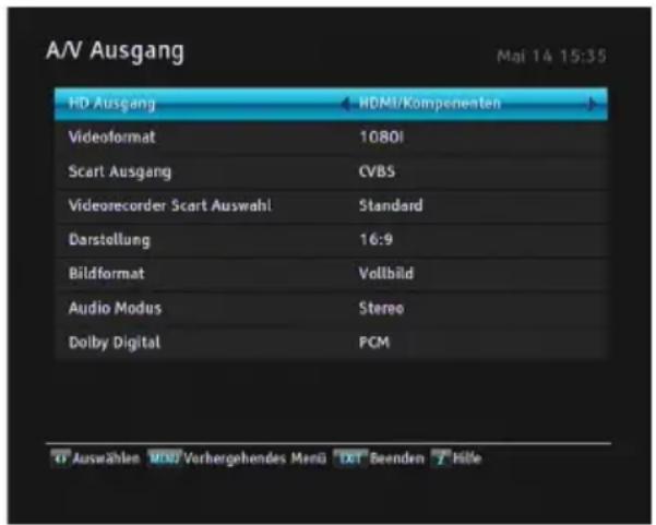 TOPFIELD SRP-2401CI Plus - Video- und Audioeinstellungen - 1