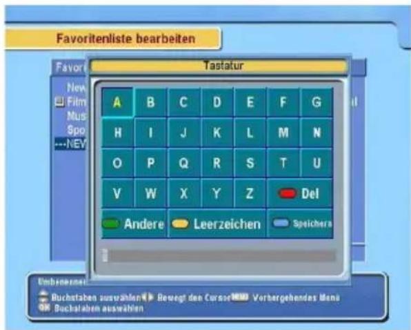 TOPFIELD TBF 5100 - Die Benutzung der Bildschirmtastatur - 1