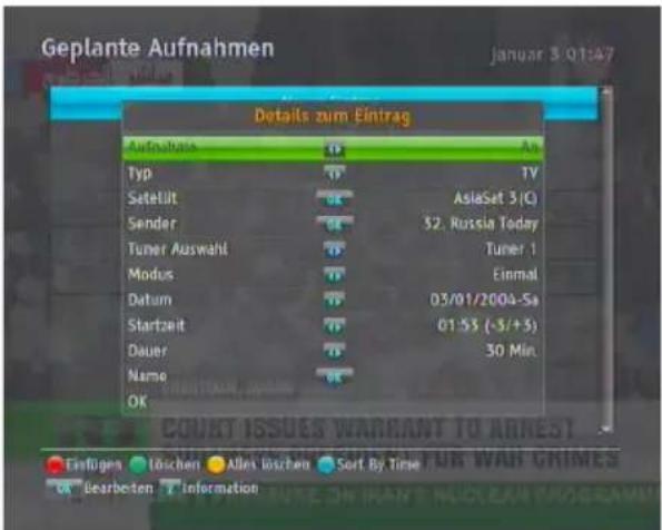 TOPFIELD SRP 2100 TMS - Aufnahmen programmieren - 1