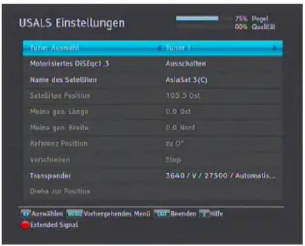 TOPFIELD SRP 2100 TMS - USALS-Einstellungen konfigurieren - 1