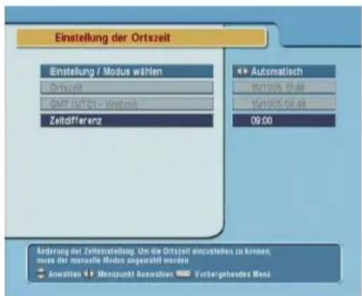 TOPFIELD SBF-5110 - Einstellung der Ortszeit - 1