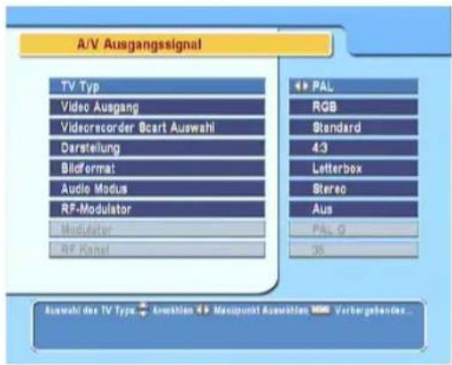 TOPFIELD SBF-5110 - Video- und Audioeinstellungen - 1