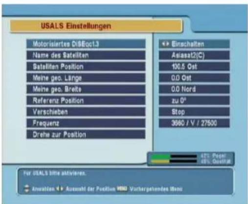 TOPFIELD SBF-5110 - Konfiguration der USALS-Einstellungen - 1