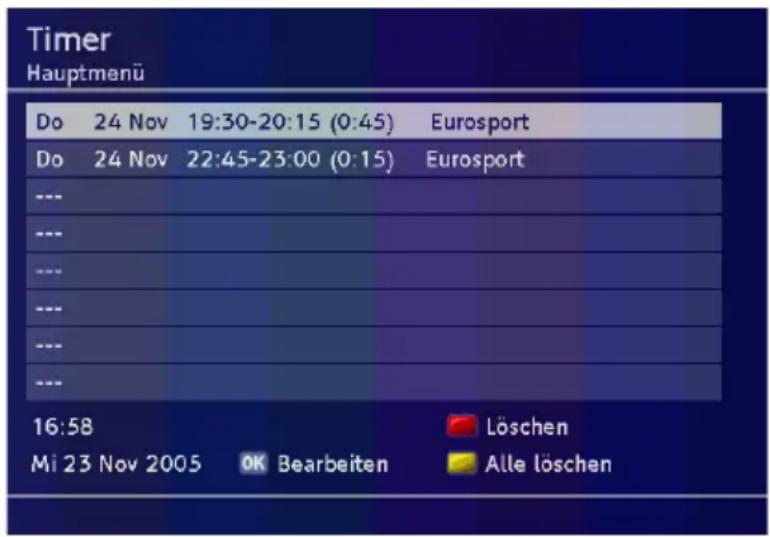 TechnoTrend TT-micro S830 HDTV - - Timer-Liste bearbeiten - 1