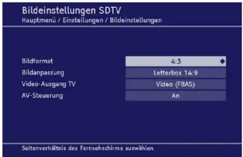 TechnoTrend TT-micro S830 HDTV - Bei SDTV haben Sie folgende Einstellmöglichkeiten: - 1