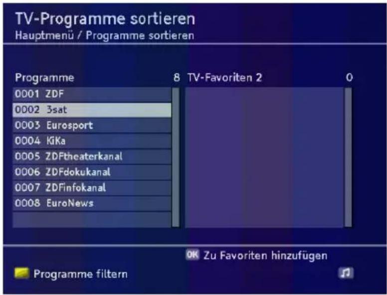 TechnoTrend TT-micro S830 HDTV - - Favoritenliste(n) anlegen - 2