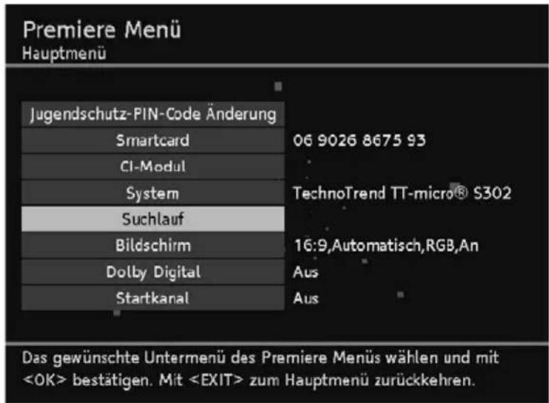 TechnoTrend TT-micro S302 HDMI - - Premiere Menü - 1