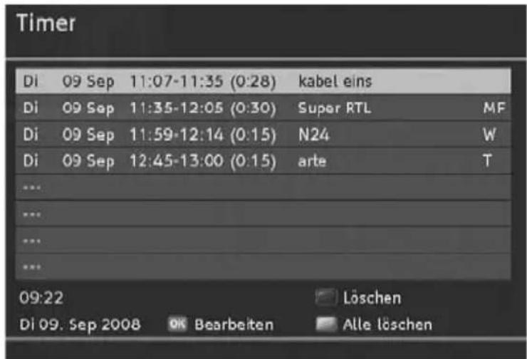 TechnoTrend TT-micro S302 HDMI - Timer-Liste bearbeiten - 1