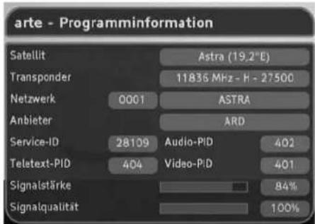 TechnoTrend TT ScartTV S100 - Programm- und Systeminformation anzeigen / Satellitenantenne ausrichten - 1