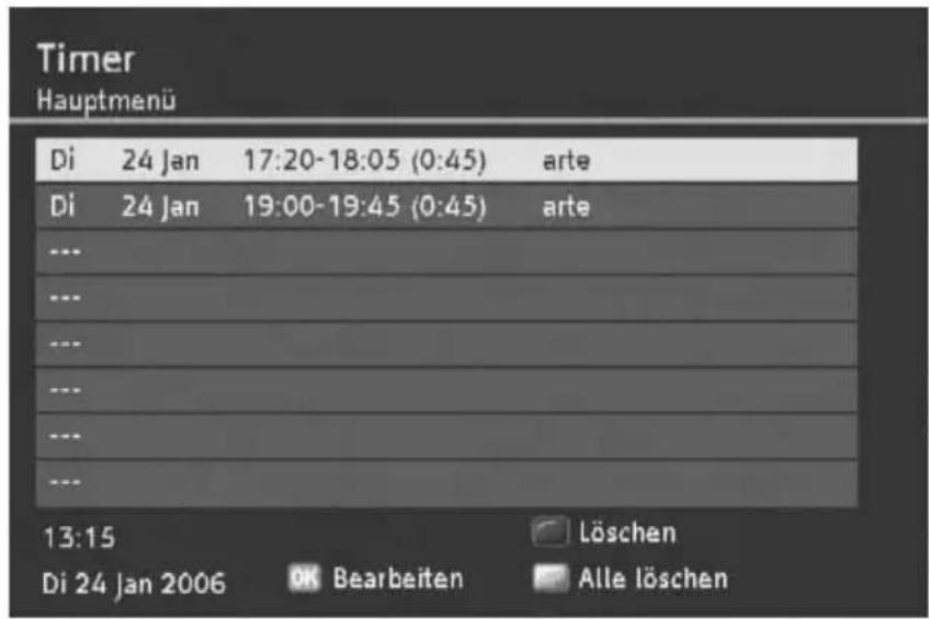 TechnoTrend TT ScartTV S102 - Timer-Liste bearbeiten - 1