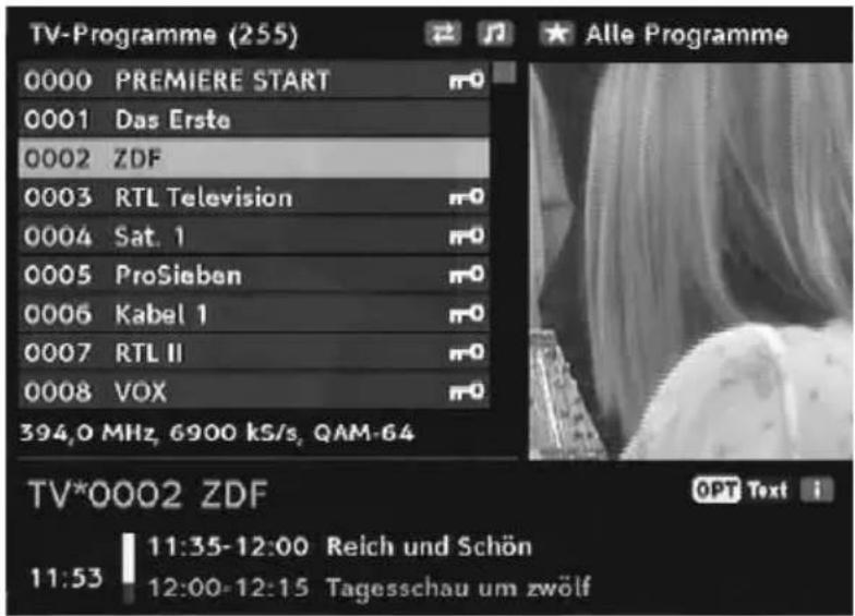 TechnoTrend TT ScartTV S102 - - Programmliste nutzen - 1