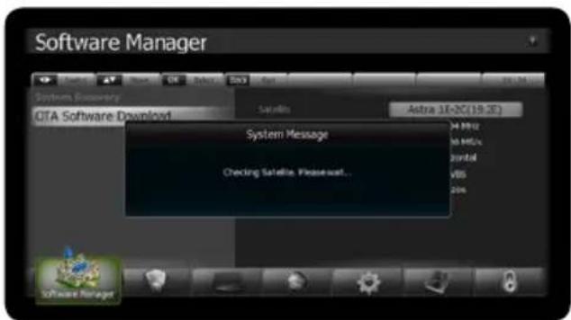 Software Manager System Discovery CITA Software Download Satellite Astra 1E-2C(19:3E) System Message 4 MHz 50 MHz 70 MHz 80 MHz 90 MHz Checking Satellite Please wait... 206 Software Manager