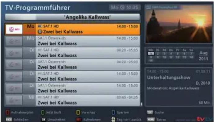 TV-Programmführer 'Megelika Kallwass' Mo Sat.1 HD Zwei bei Kallwass Mo SAT.1 Österreich Zwei bei Kallwass Di Sat.1 HD Zwei bei Kallwass Di SAT.1 Österreich Zwei bei Kallwass Di SAT.1 HD Zwei bei Kallwass Di SAT.1 Österreich Zwei bei Kallwass Mi Sat.1 HD Zwei bei Kallwass 14:00 - 15:00 14:00 - 15:00 14:00 - 15:00 Unterhaltungsshow D, 2010 Moderation: Angelika Kallwass 60 Min