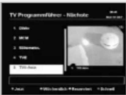 CityCom CCR 500 - Der Modus "TV Programmführer" besteht aus vier verschiedenen Modi. So wählen Sie einen einzelnen Modus aus : - 1