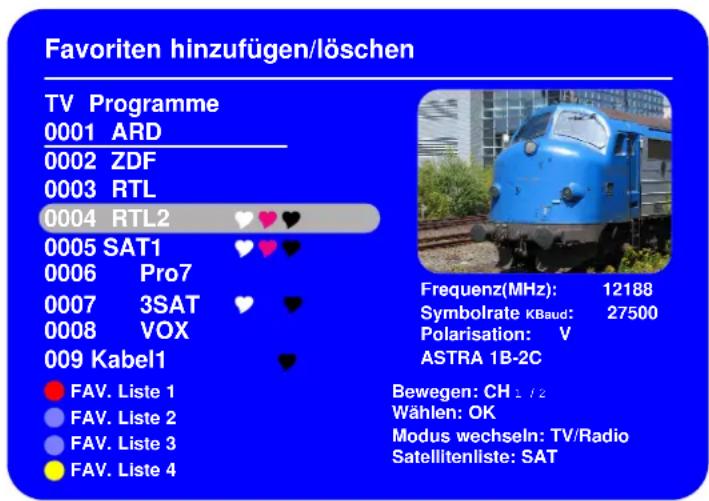 Palcom DSL-380 - Favoritenliste bearbeiten - 1