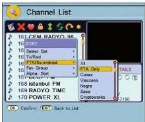 Maxview Omnisat Dome MXL002 - CHANNEL LIST - LIST TYPE SELECTION - 4