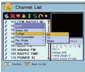 Maxview Omnisat Dome MXL002 - CHANNEL LIST - LIST TYPE SELECTION - 3