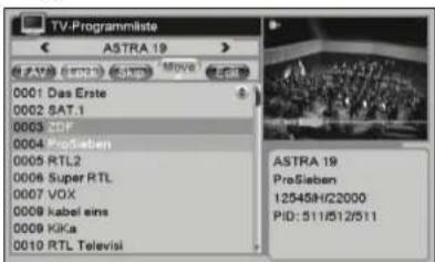 TV-Programmliste ASTRA 19 0001 Das Erste 0002 SAT.1 0003 ZDF 0004 ProSieben 0005 RTL2 0006 Super RTL 0007 VOX 0008 kabel eins 0009 KIka 0010 RTL Televisi ASTRA 19 ProSieben 12545H/22000 PID: 511/512/511