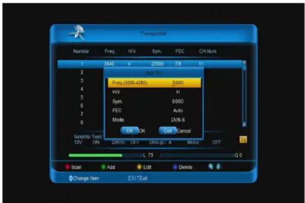 SAB Unix Triple - Einstellung des Transponders - 1