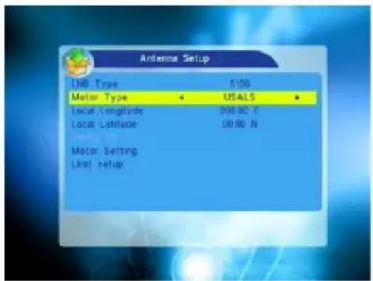 SAB 2500 - Motor Setting: Press OK key to the Motor Setting window. - 3