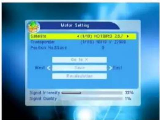 SAB 2500 - Motor Setting: Press OK key to the Motor Setting window. - 1