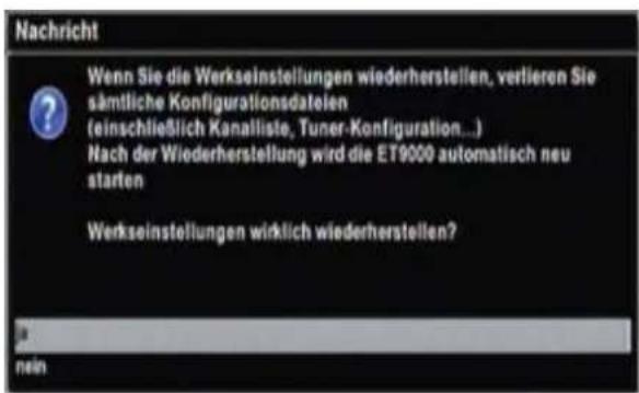 Clarke-tech ET 9000 - Werkeinstellungen wiederherstellen - 1