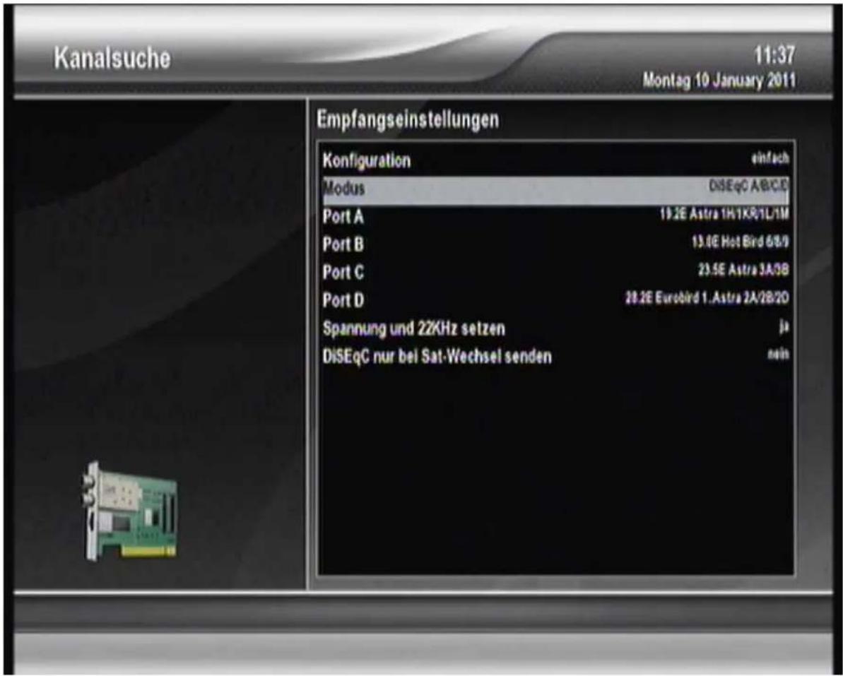 Clarke-tech ET 9000 - Vier Satelliten über DiSEqC A/B/C/D (DVB-S/S2) - 1