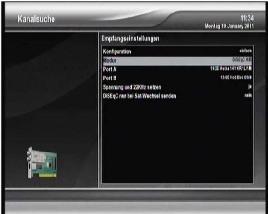Clarke-tech ET 9000 - Zwei Satelliten über DiSEqC A/B (DVB-S/S2) - 1