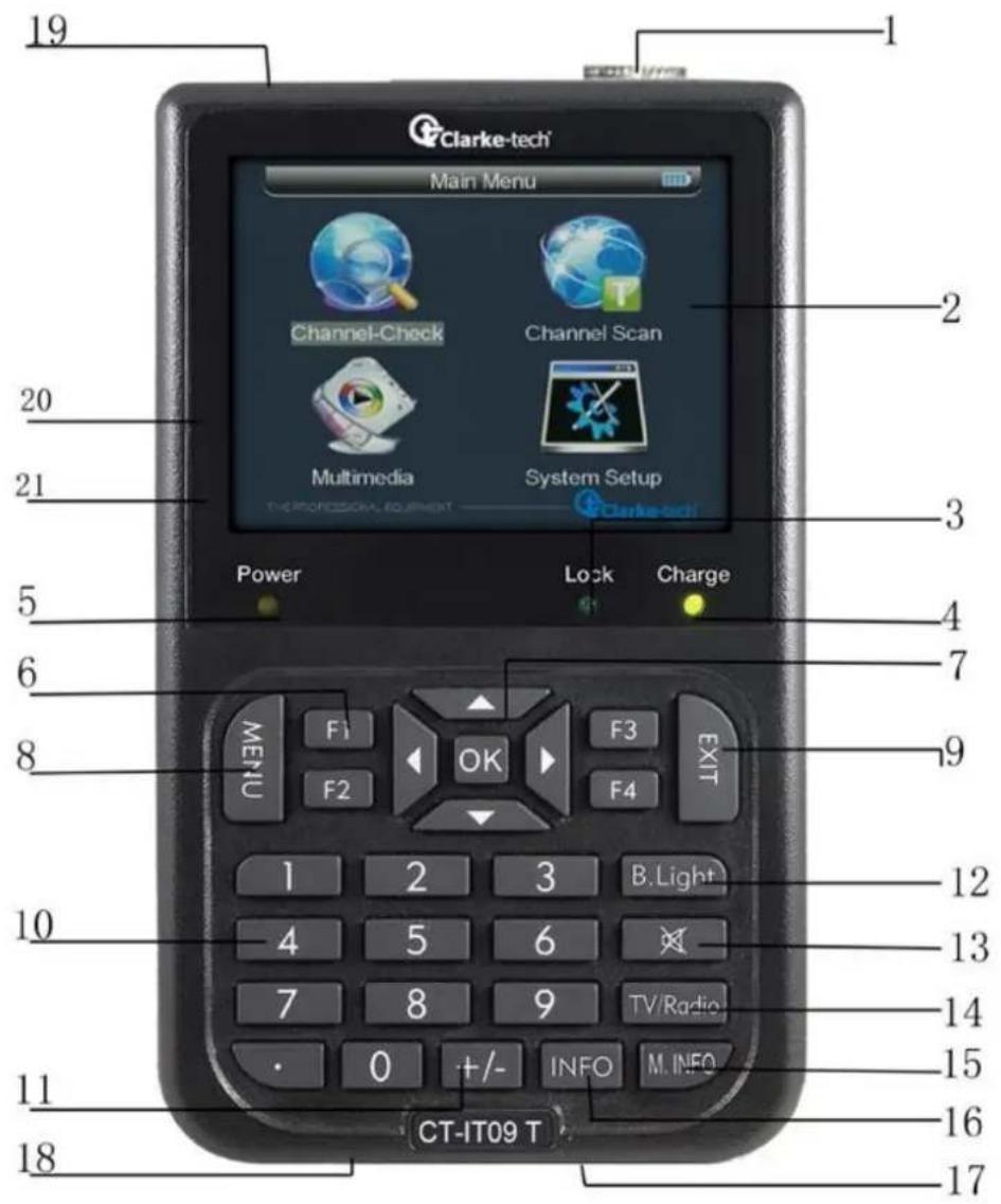 Clarke-tech CT IT-09T - Frontansicht und Tasten - 1