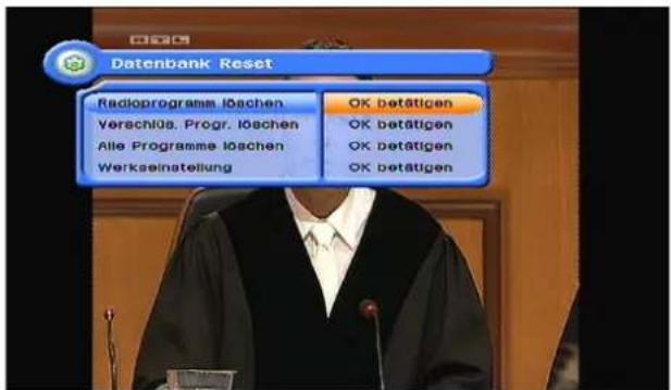 Clarke-tech 5000HD - Datenbank zurücksetzen - 1