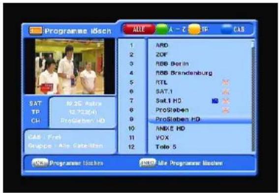 Clarke-tech 5000HD - 6) Programme löschen - 1