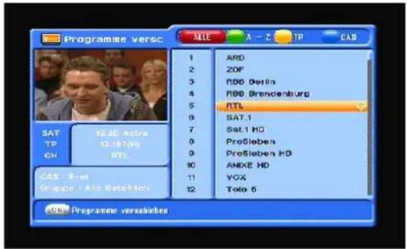 Clarke-tech 5000HD - 3) Programme verschieben - 1
