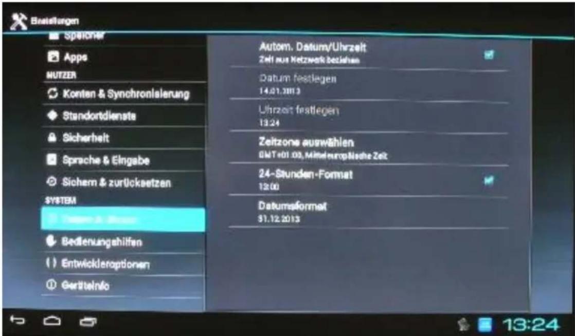 Comag Smart TV HD Android - Einstellungen des Receivers (System) - 1