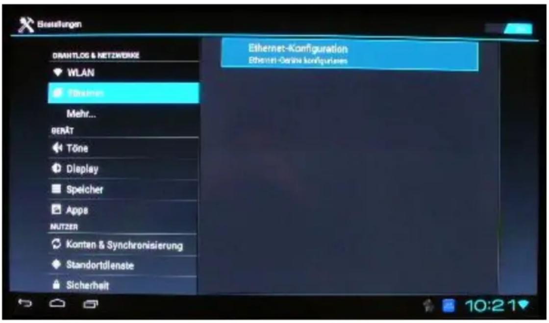 Comag Smart TV HD Android - Kabelgebunde Verbindung mit einem Ethernet-Kabel - 1