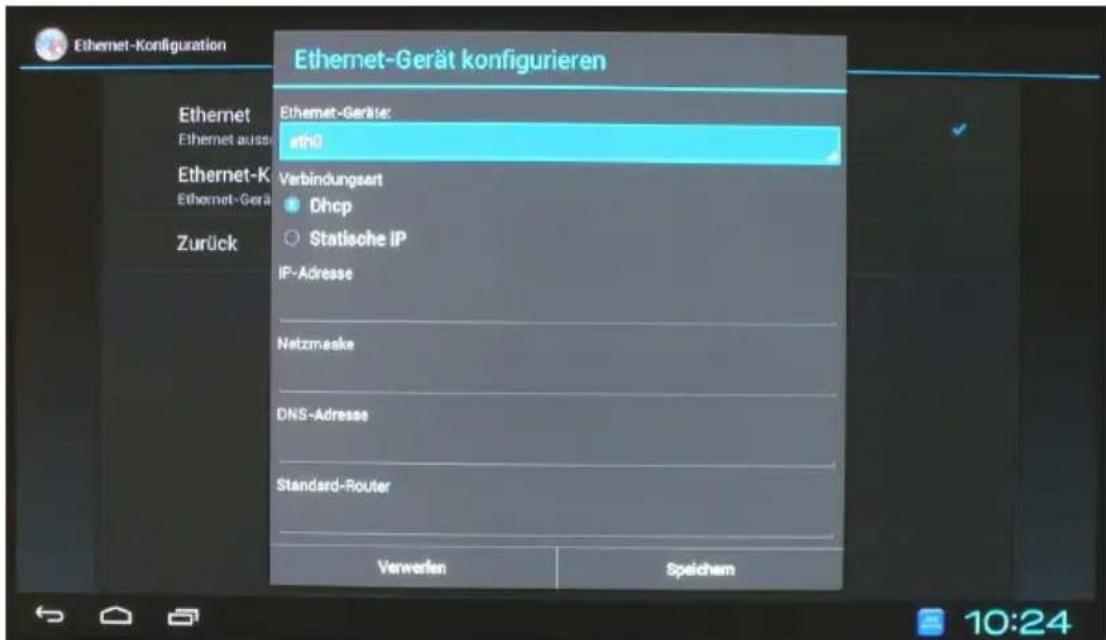 Comag Smart TV HD Android - Netzwerkverbindung per Ethernet-Kabel: - 4