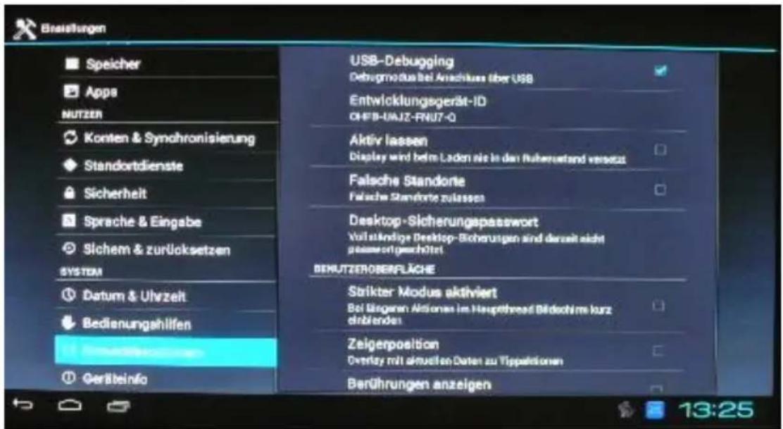 Comag Smart TV HD Android - Entwickleroptionen - 1