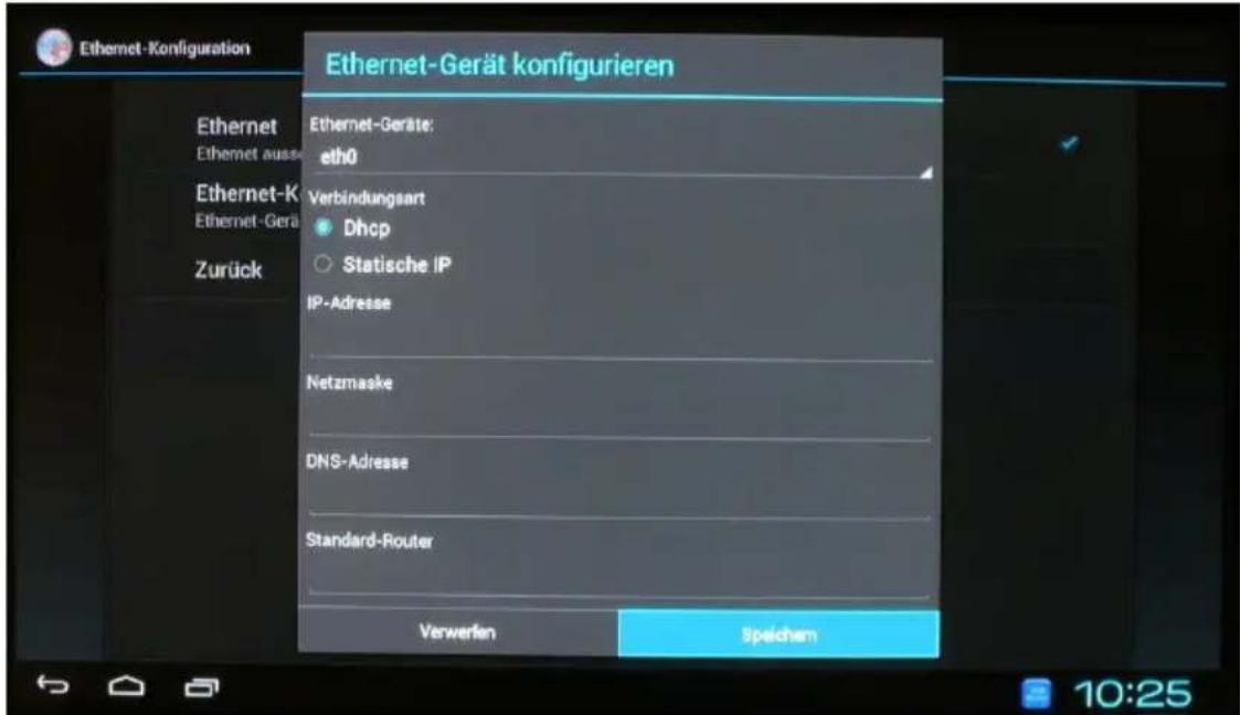 Comag Smart TV HD Android - Netzwerkverbindung per Ethernet-Kabel: - 5