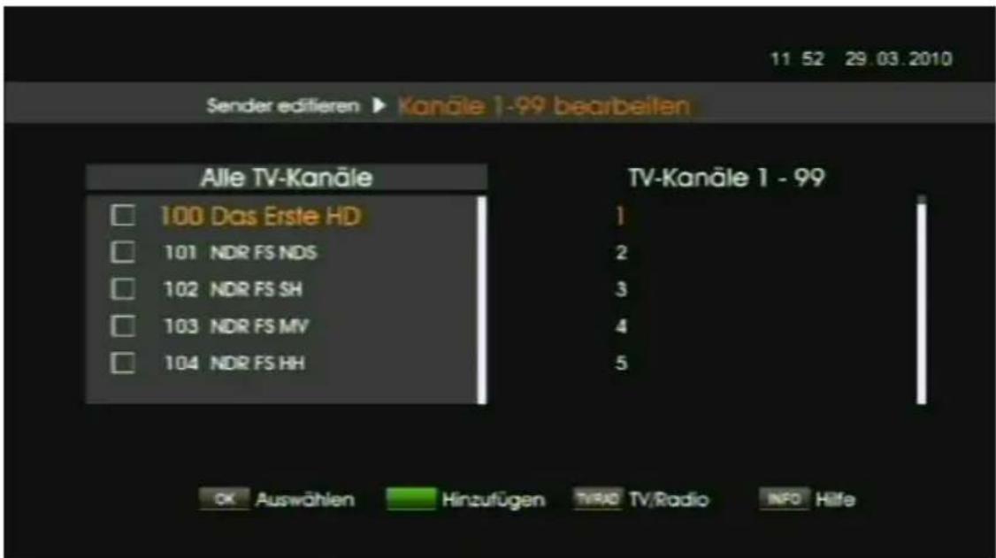 Comag SL90HDplus CIplus - • Kanäle 1-99 bearbeiten - 1