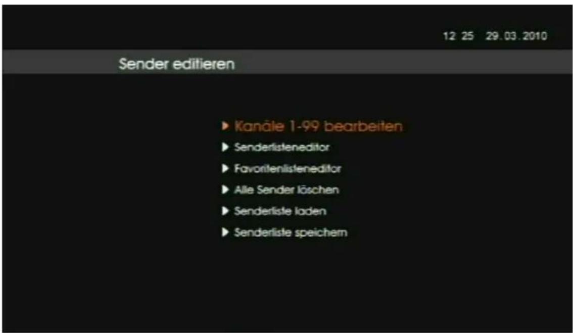 Comag SL90HDplus CIplus - Hauptmenüpunkt Sender editieren - 1