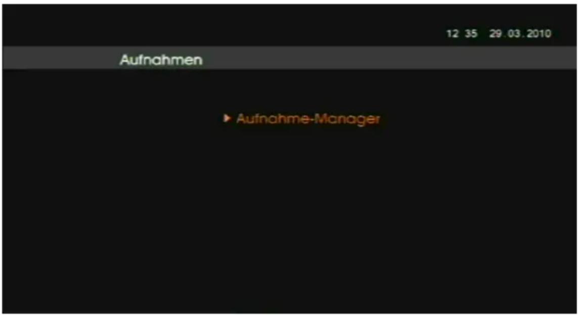 Comag SL90HDplus CIplus - Hauptmenüpunkt Aufnahmen - 1