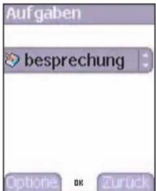 Aufgaben besprechung Options OK Zurück