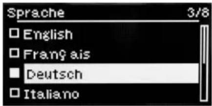 Sprache 3/8 □ English □ Français ■ Deutsch □ Italiano