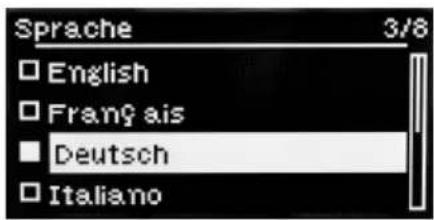 Sprache 3/8 □ English □ Français ■ Deutsch □ Italiano
