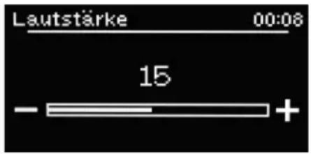 Lautstärke 00:08 15 - +