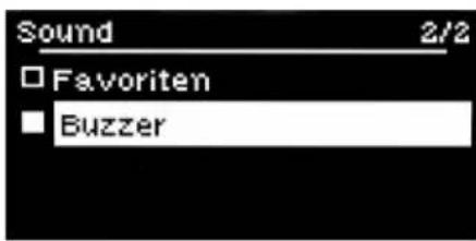Sound 2/2 □ Favoriten ■ Buzzer