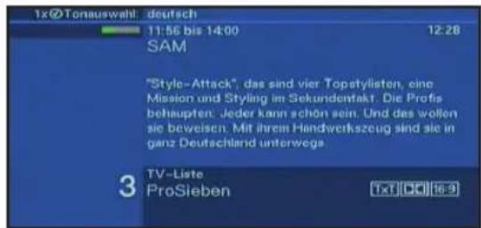 Telestar Teledigi 3 S plus - Erweiterte Programminformationen - 1